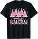 Cute Merry Pink Christmas Tree Xmas Trees Lights Women Girls T-Shirt - T-Shirt | Black