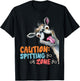 Lama CAUTION SPITTING ZONE Funny Alpaca T-Shirt - T-Shirt | Black