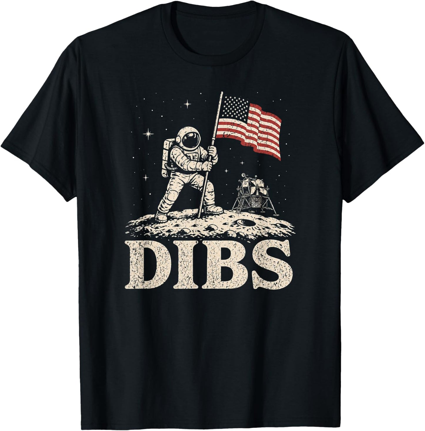 Moon Astronaut Dibs Artemis Lunar Mission Space Science Art T-Shirt - T-Shirt | Black