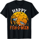 Happy Fish-o-ween Halloween Funny Fishing Fisherman Costume T-Shirt - T-Shirt | Black