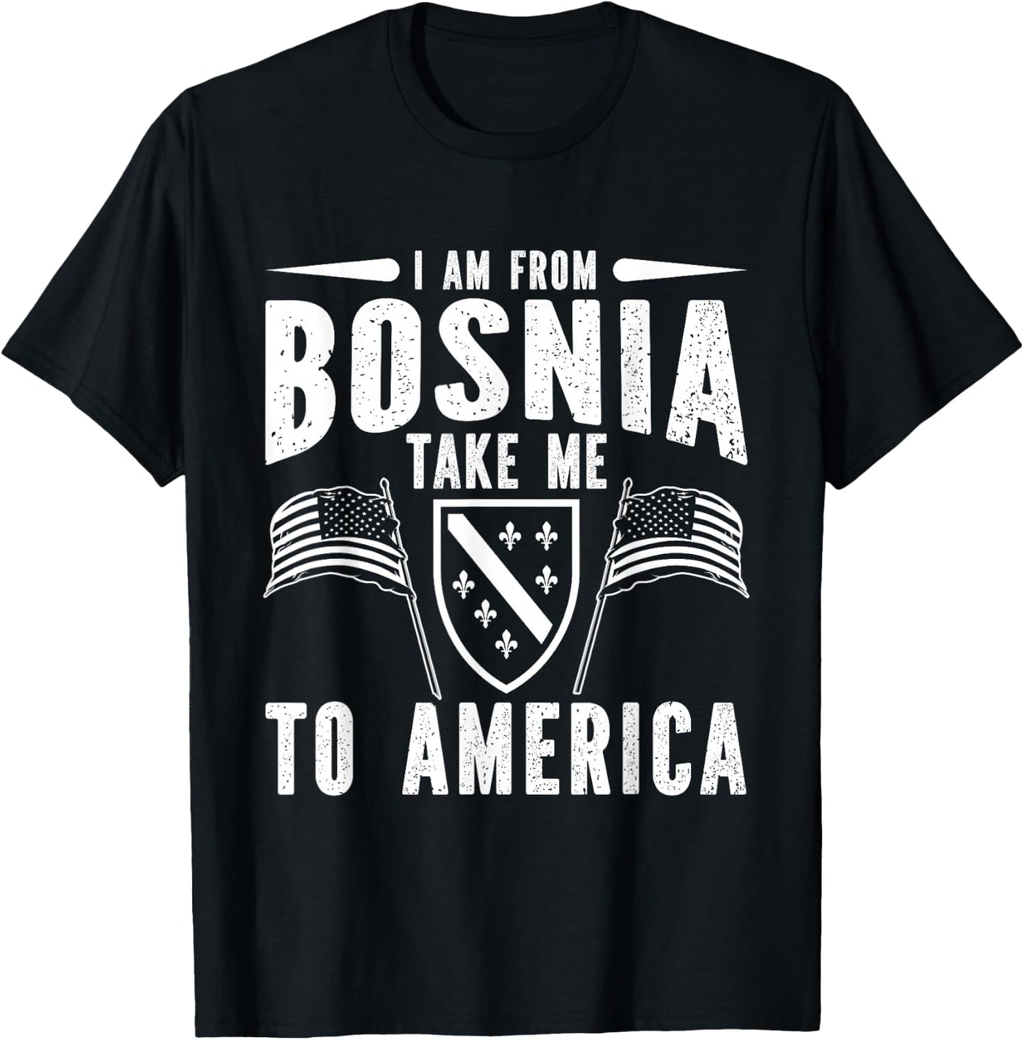 I am from Bosnia take me to America - Bosnien Herzegowina T-Shirt - T-Shirt | Black