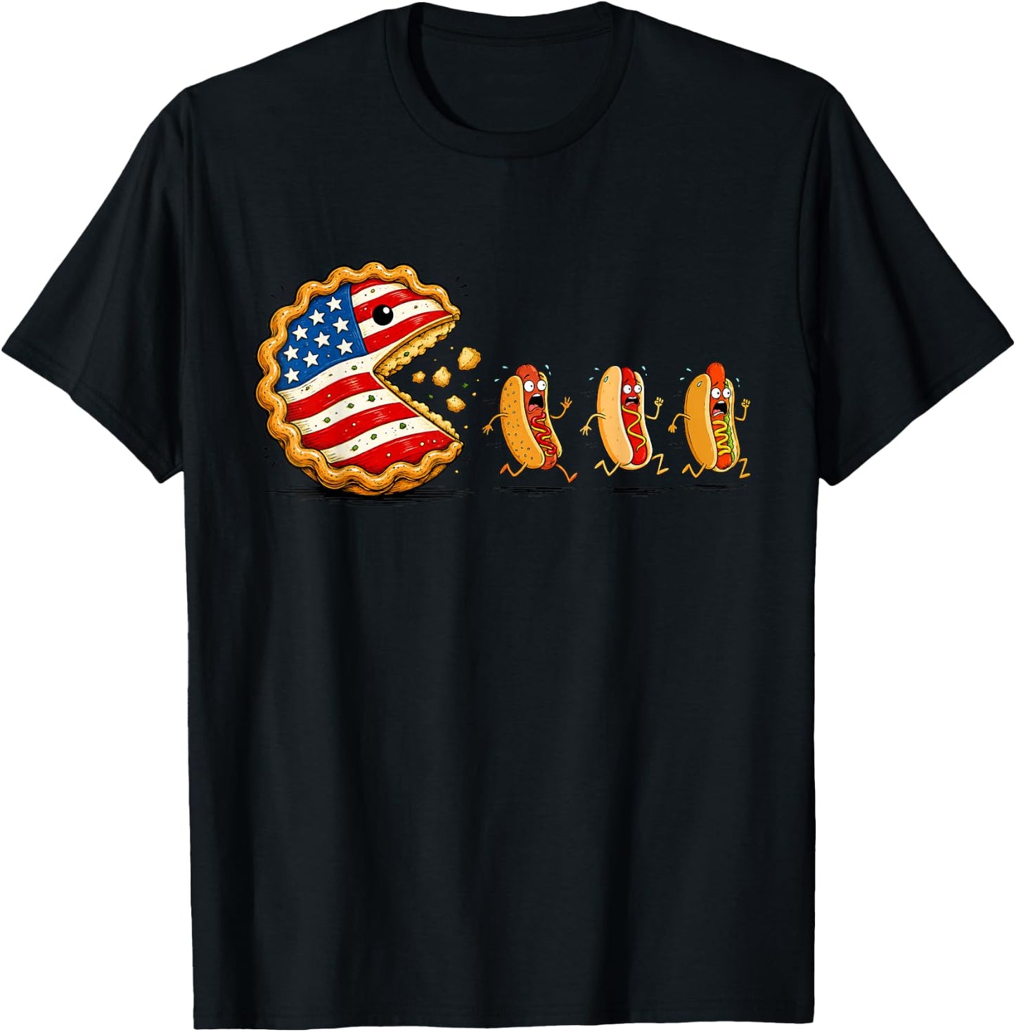 Sweet Potato Pie and I Shut My Mouth Hotdog 4th of July T-Shirt - T-Shirt | Black