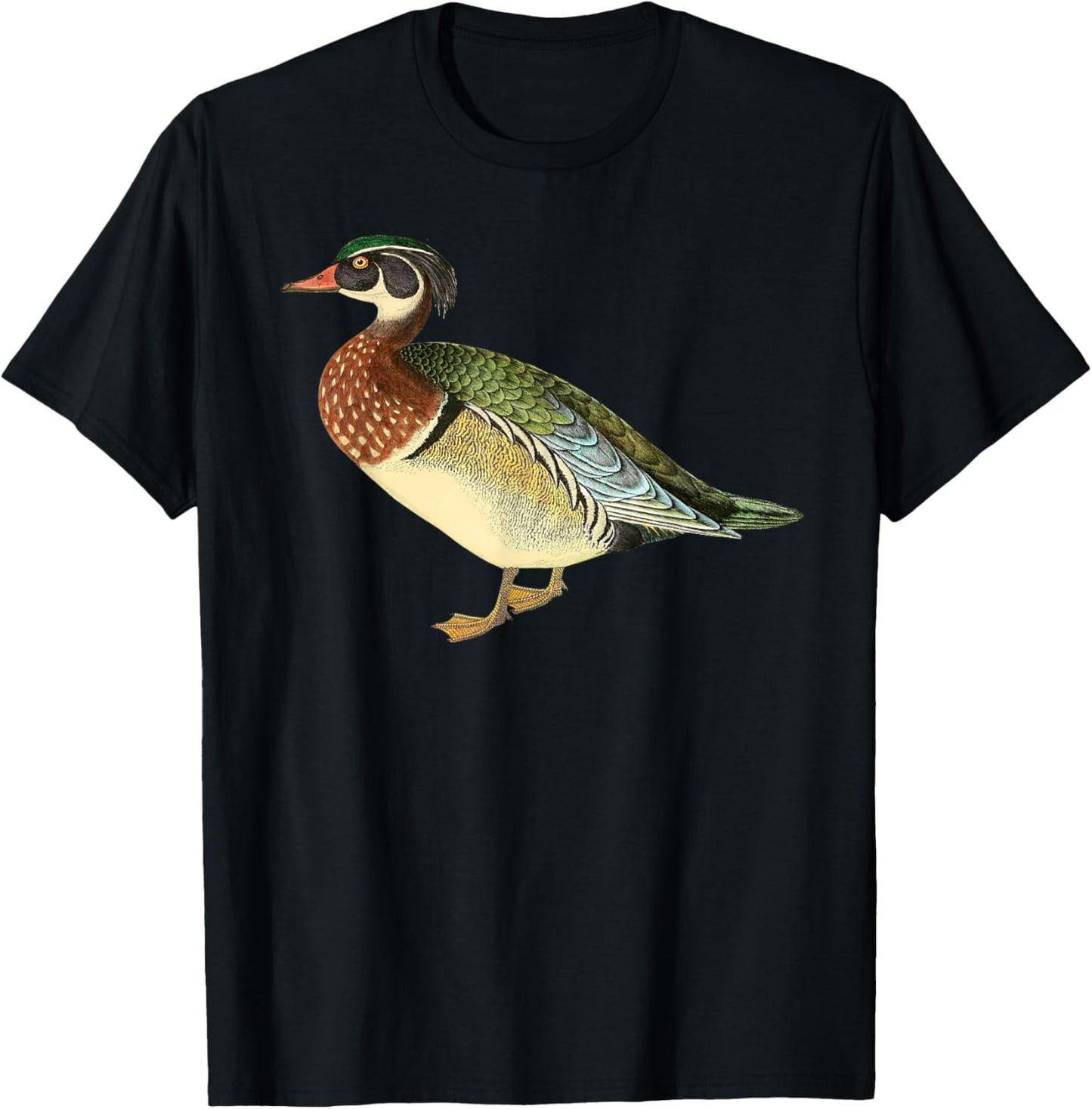 Duck Cute Wood Duck Vintage Duck Graphic T-Shirt - T-Shirt | Black