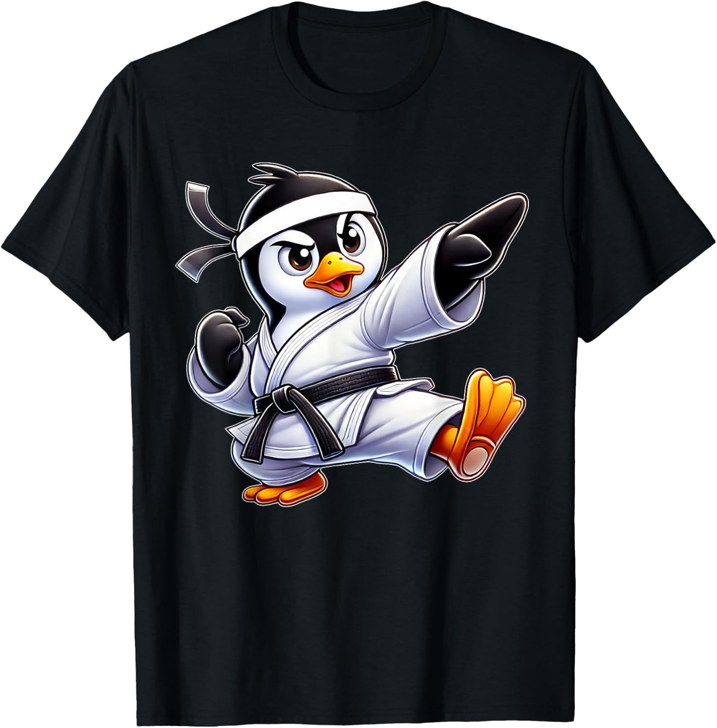Penguin Karate Martial Arts T-Shirt - T-Shirt | Black