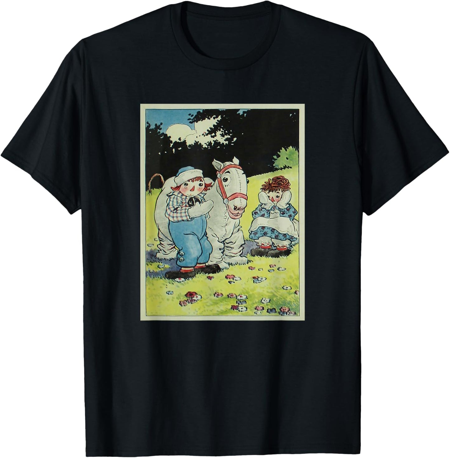 Raggedy Ann, Andy and the Camel with Wrinkled Knees T-Shirt - T-Shirt | Black