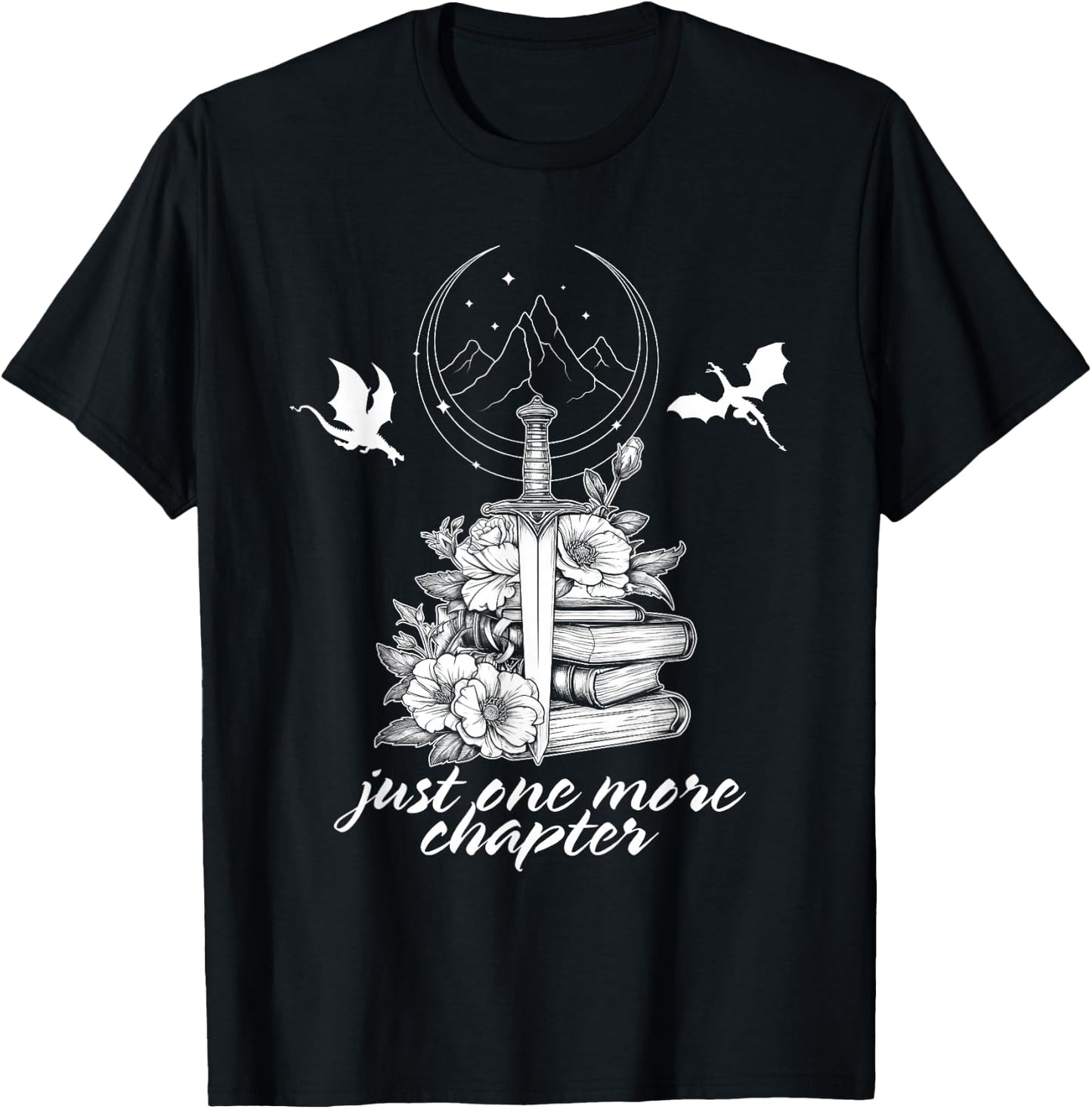 "Nur noch ein Kapitelbuch Dragon Romantasy Reader Bookish , black T-Shirt - T-Shirt | Black