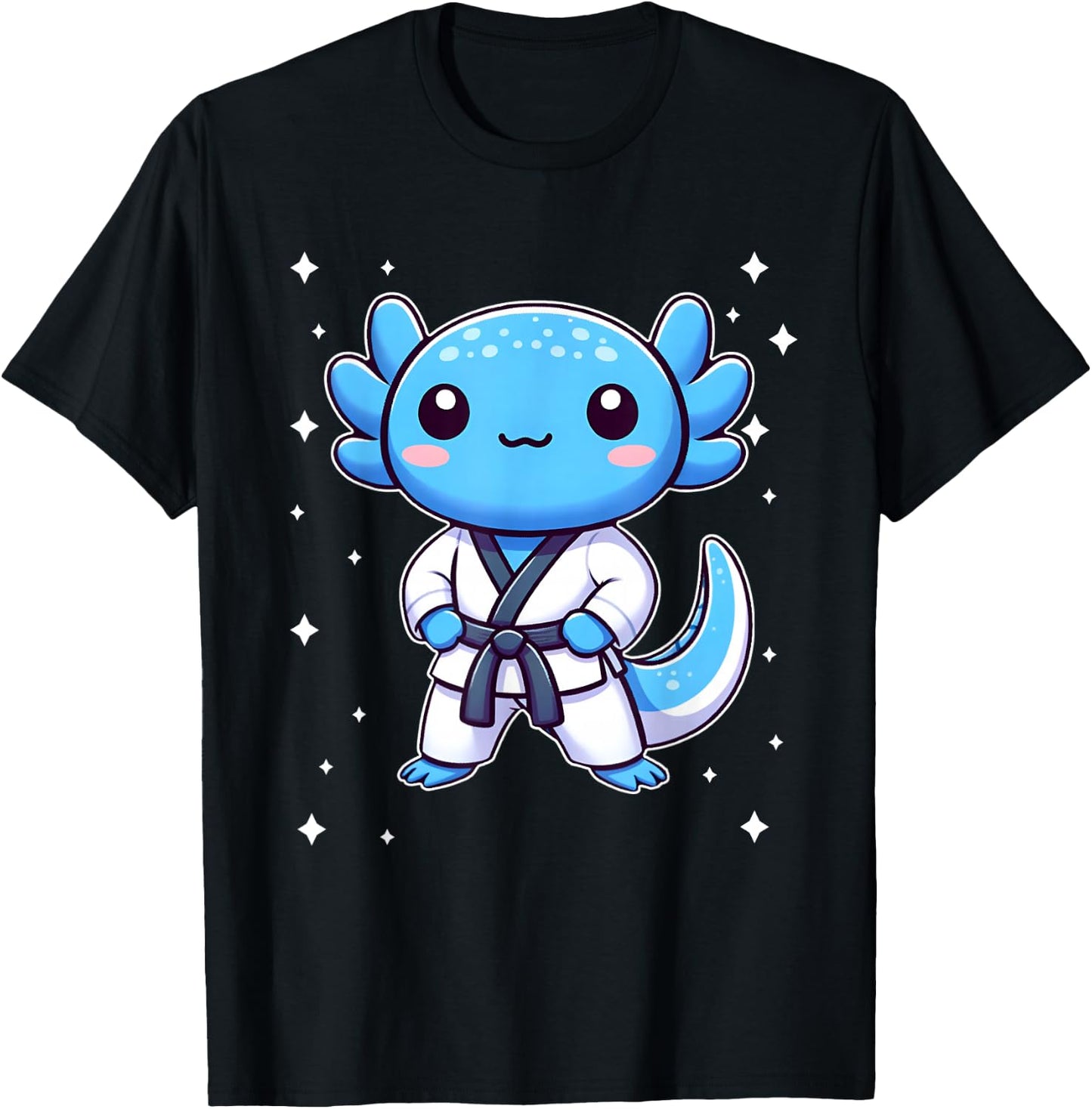 Cute kawaii karate axolotl Martial Arts T-Shirt - T-Shirt | Black
