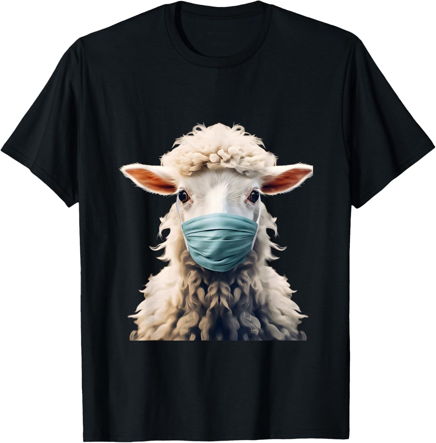 Sheep Wearing a Covid PPE Mask (ver. 2) T-Shirt - T-Shirt | Black