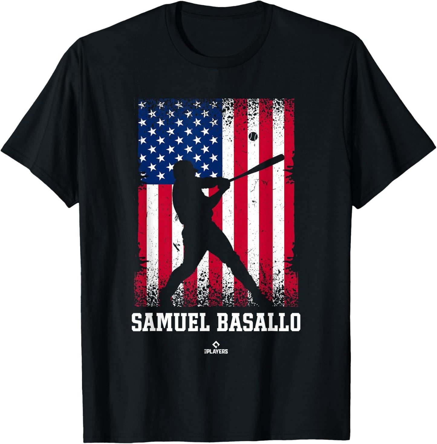American Flag Swing Samuel Basallo Prospect Baseball Fan T-Shirt - T-Shirt | Black
