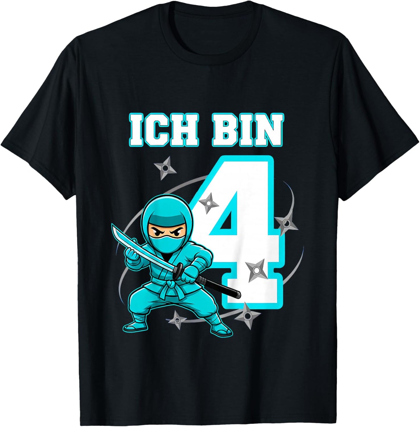 Ich Bin 4 Ninja Geburtstag 4 Jahre Junge Karate T-Shirt - T-Shirt | Black