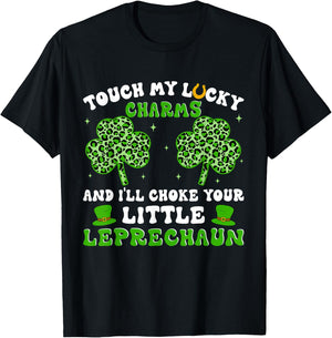 Funny St Patricks Day Shirts Touch My Lucky Charm T-Shirt - T-Shirt | Black