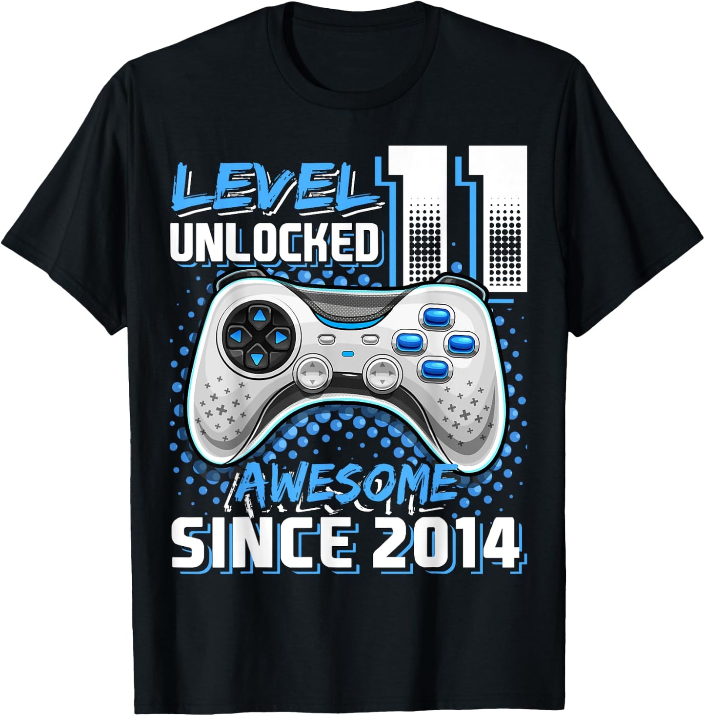 11th Birthday Boy Level 11 Gamer 11 Year Video Game Party T-Shirt - T-Shirt | Black