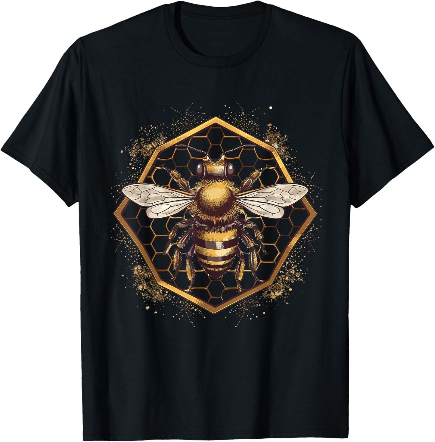 Beekeeper Honey Bees, Bumblebee Honeycomb Beekeeping T-Shirt - T-Shirt | Black