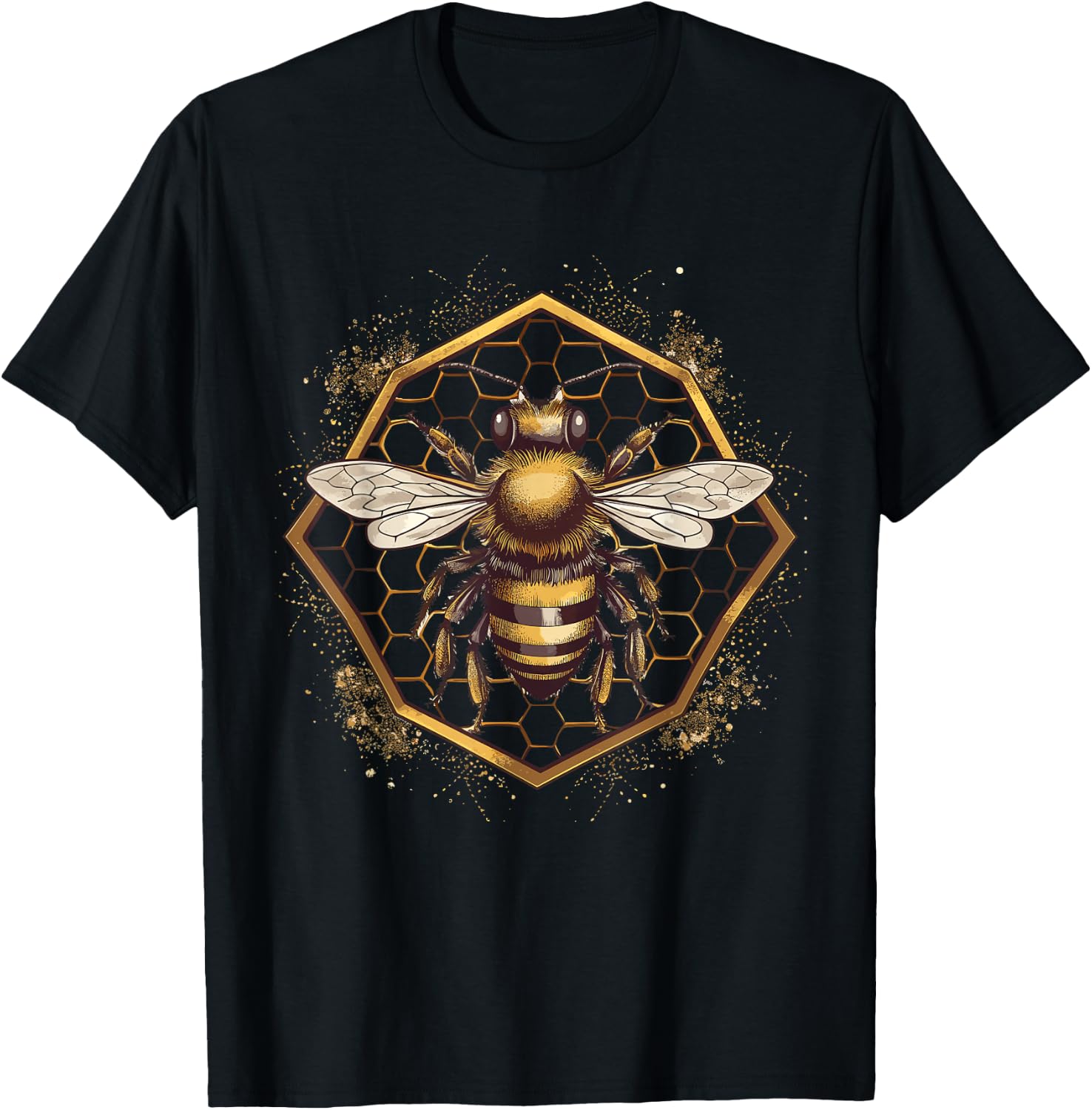 Beekeeper Honey Bees, Bumblebee Honeycomb Beekeeping T-Shirt - T-Shirt | Black