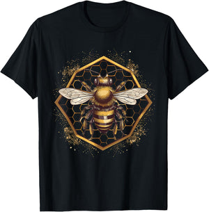 Beekeeper Honey Bees, Bumblebee Honeycomb Beekeeping T-Shirt - T-Shirt | Black