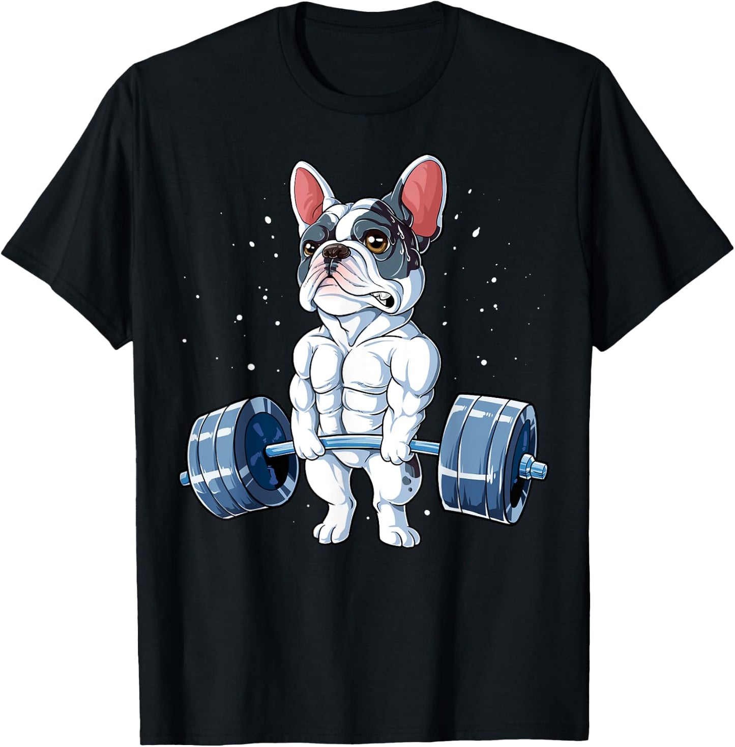French Bulldog Weightlifting Funny Deadlift Men Fitness Gym T-Shirt - T-Shirt | Black