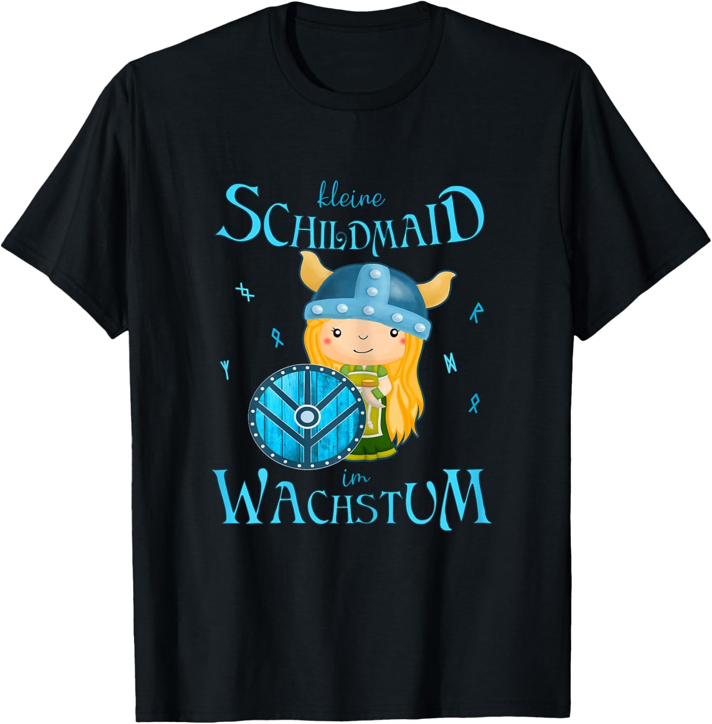 Kleine Schildmaid im Wachstum - Lagerthas Wikinger Mädchen T-Shirt - T-Shirt | Black