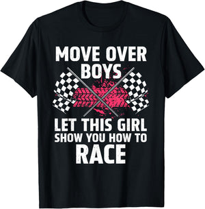 Car Racing Art Girls Race Track Race Car Driver T-Shirt - T-Shirt | Black
