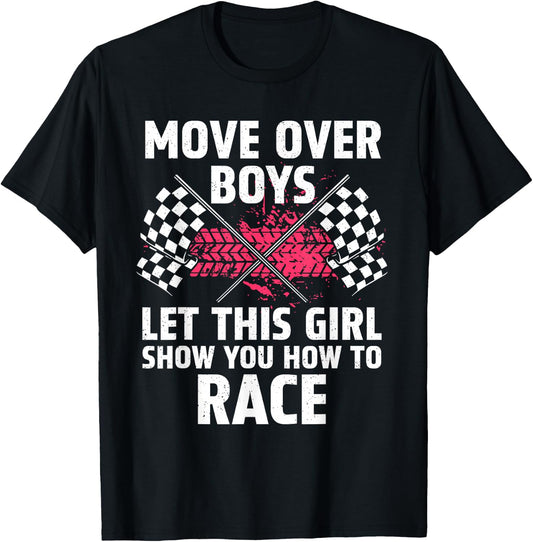 Car Racing Art Girls Race Track Race Car Driver T-Shirt - T-Shirt | Black