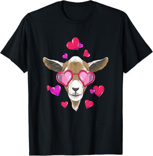 Valentines Goat - Farm Animal Lover Goats Rancher Farming T-Shirt - T-Shirt | Black