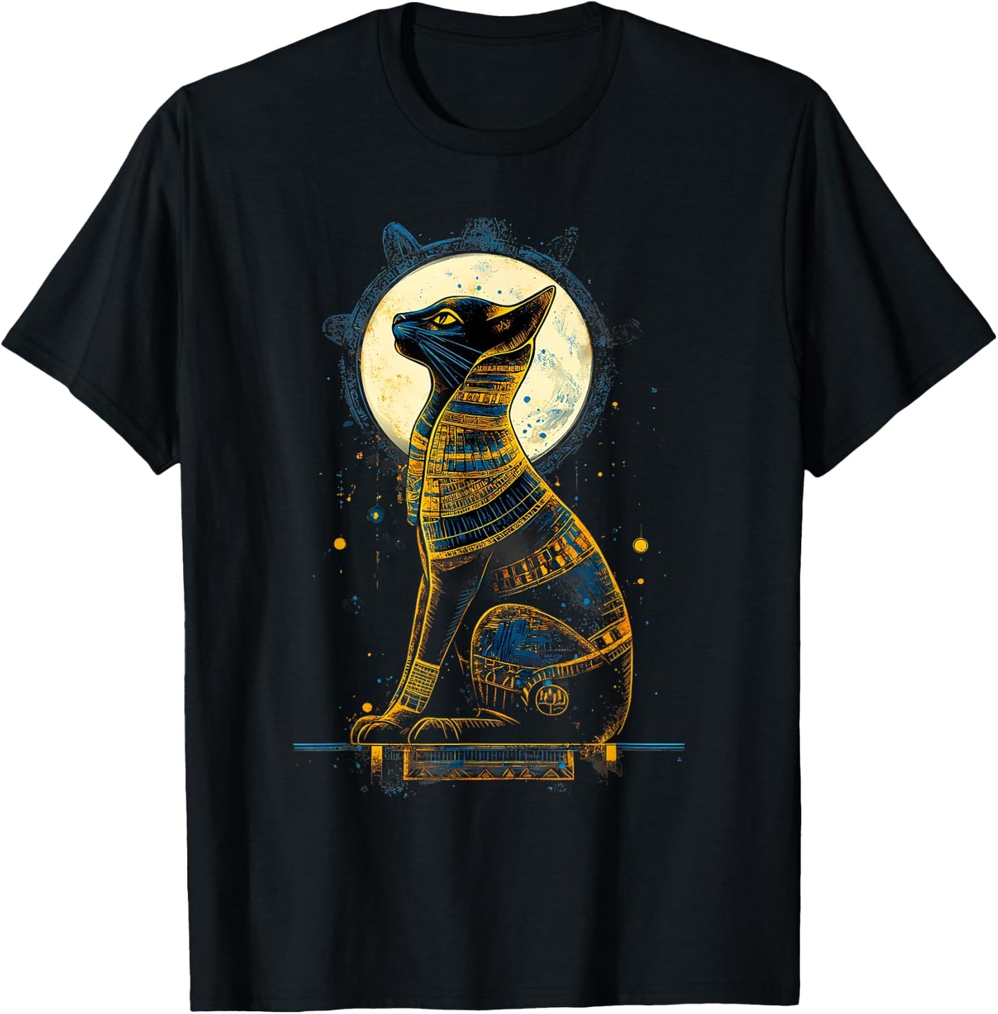 Ancient Egypt Cat Egyptology Tutankhamun Bastet Egyptian God T-Shirt - T-Shirt | Black