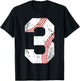 Vintage Baseball 3 Jersey Number T-Shirt - T-Shirt | Black