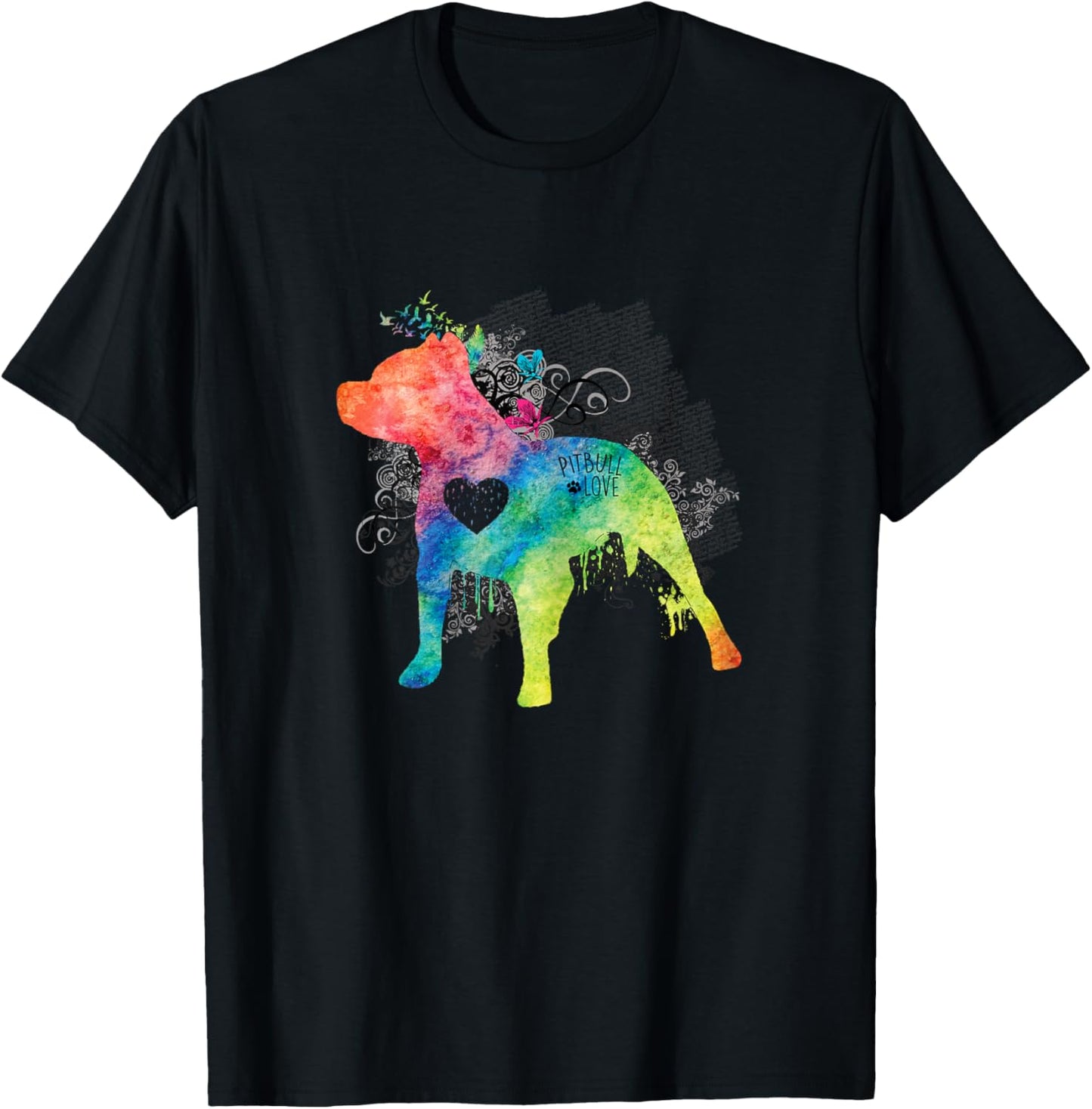 Pitbull Love Watercolor Zen - Pit bull Shirt T-Shirt - T-Shirt | Black