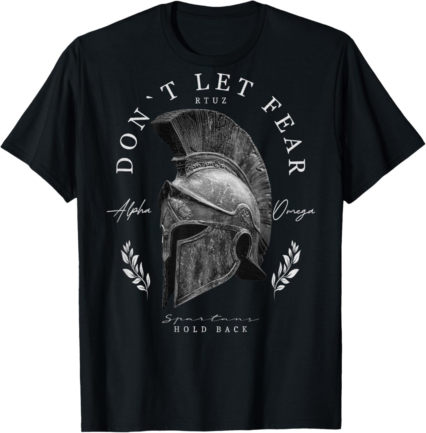 Backprint Spartan Helmet Warrior Y2K Streetwear Women's Men's T-Shirt - T-Shirt | Black