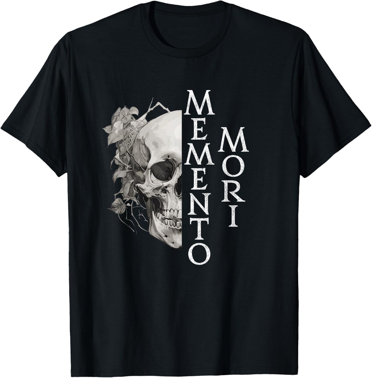 Memento Mori | Momentum Mori | Latin Phrase , Black T-Shirt - T-Shirt | Black