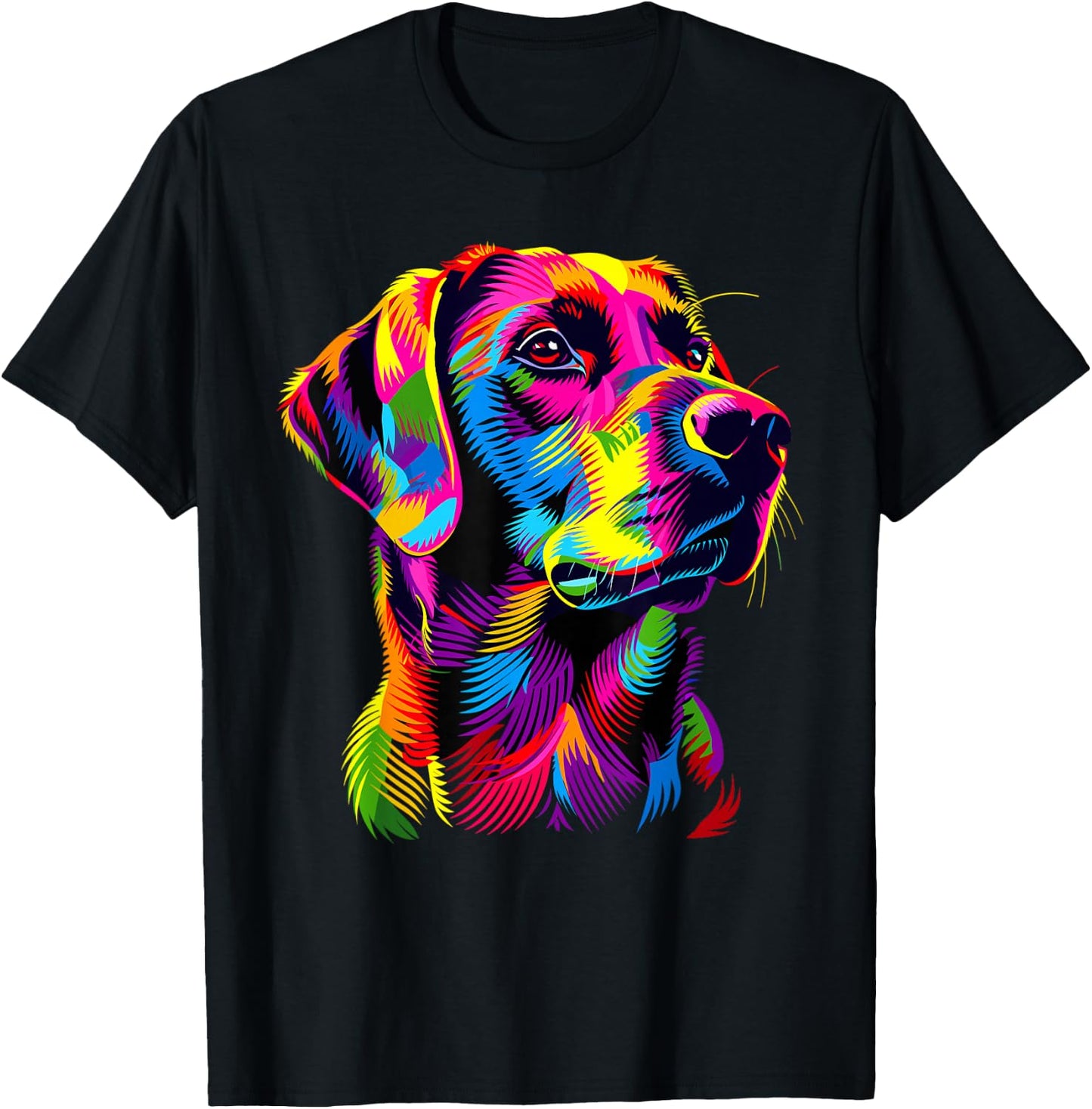 Labrador Retriever Bunte Farben Pop Art Hund Labradore T-Shirt - T-Shirt | Black