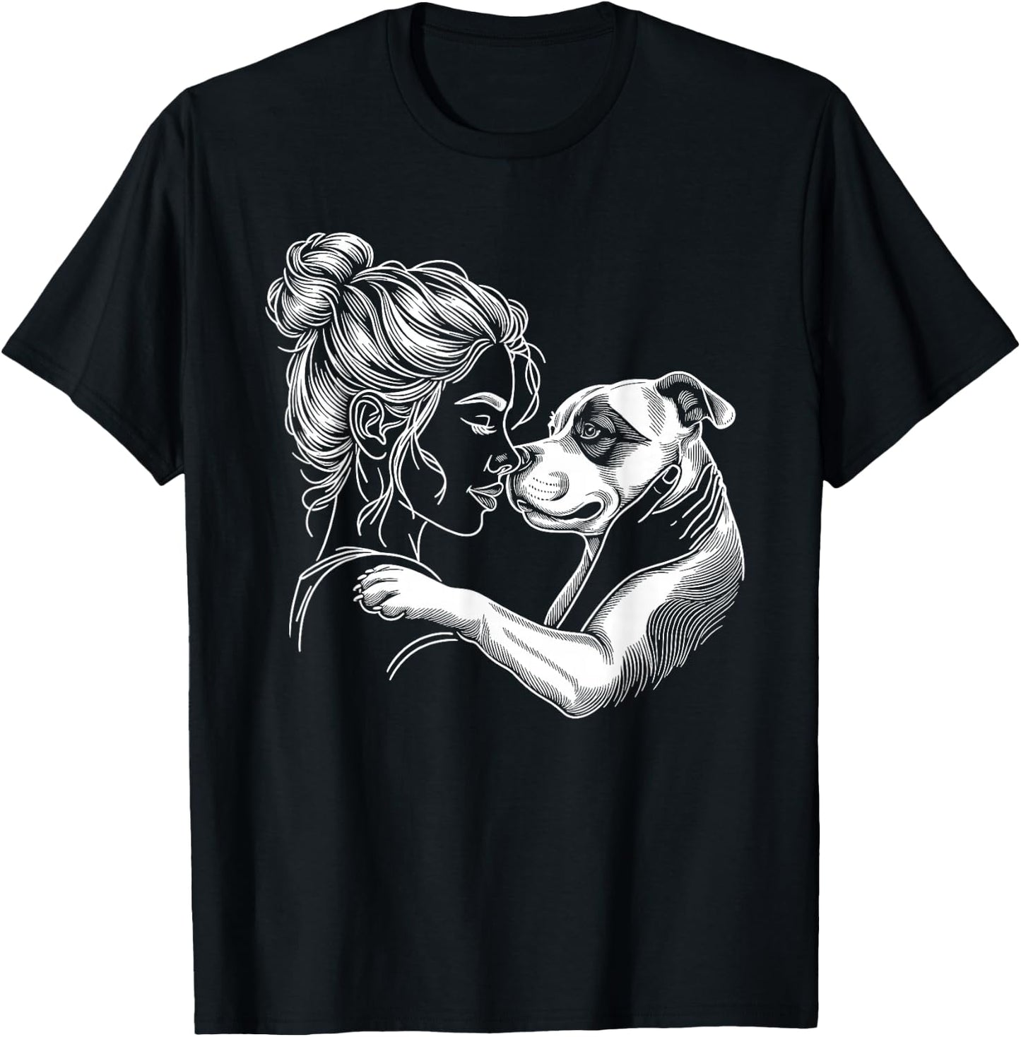 Staffordshire Bull Terrier Dog Mom Women Mother's Day T-Shirt - T-Shirt | Black