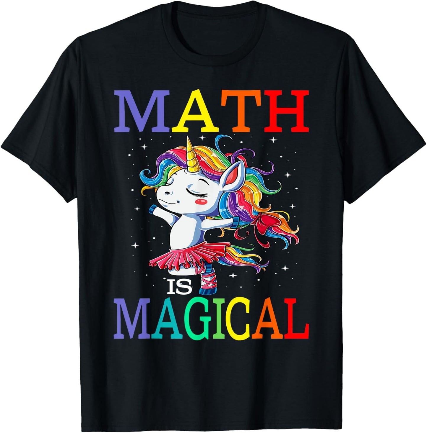 Math Is Magical Unicorn Back To School T-Shirt - T-Shirt | Black