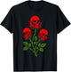 Dark Skull Red Roses Vintage Horror Grunge Aesthetic T-Shirt - T-Shirt | Black