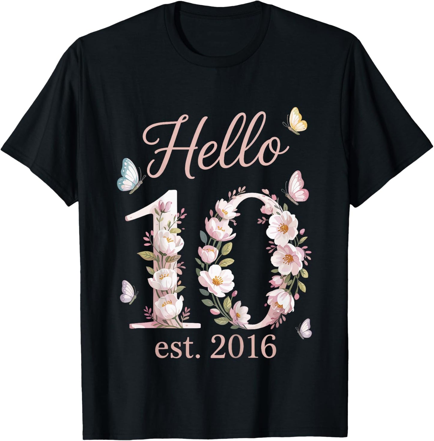 10. Geburtstag Mädchen Hallo 10 Jahre Mädchen Deko seit 2016 T-Shirt - T-Shirt | Black