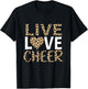 LIVE LOVE Cheerleading Leopard Print T-Shirt - T-Shirt | Black