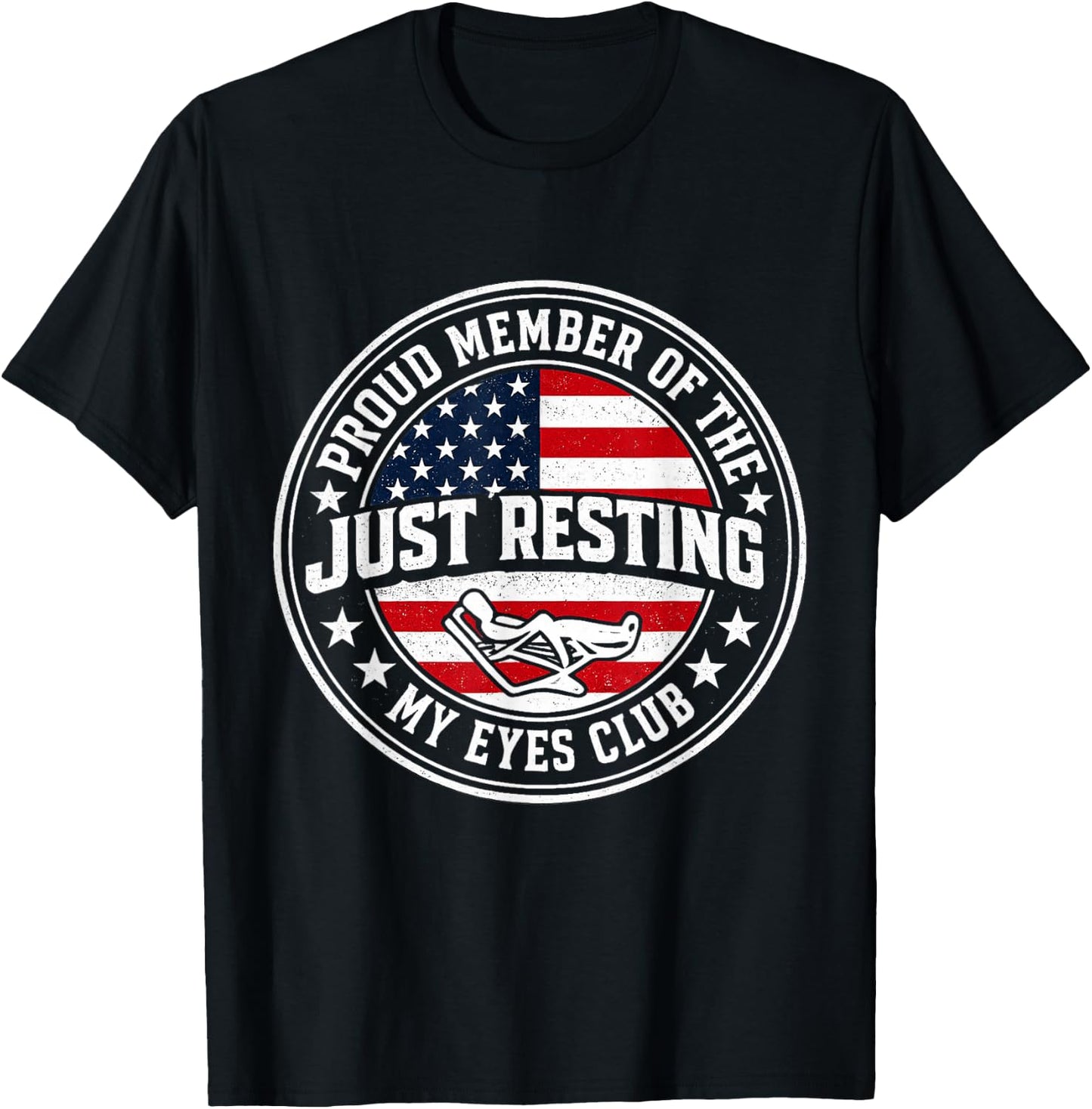 Just Resting My Eyes Club Funny Vintage Relaxation T-Shirt - T-Shirt | Black