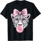 Cheetah Wearing Glasses and Blowing Pink Bubble Gum T-Shirt - T-Shirt | Black