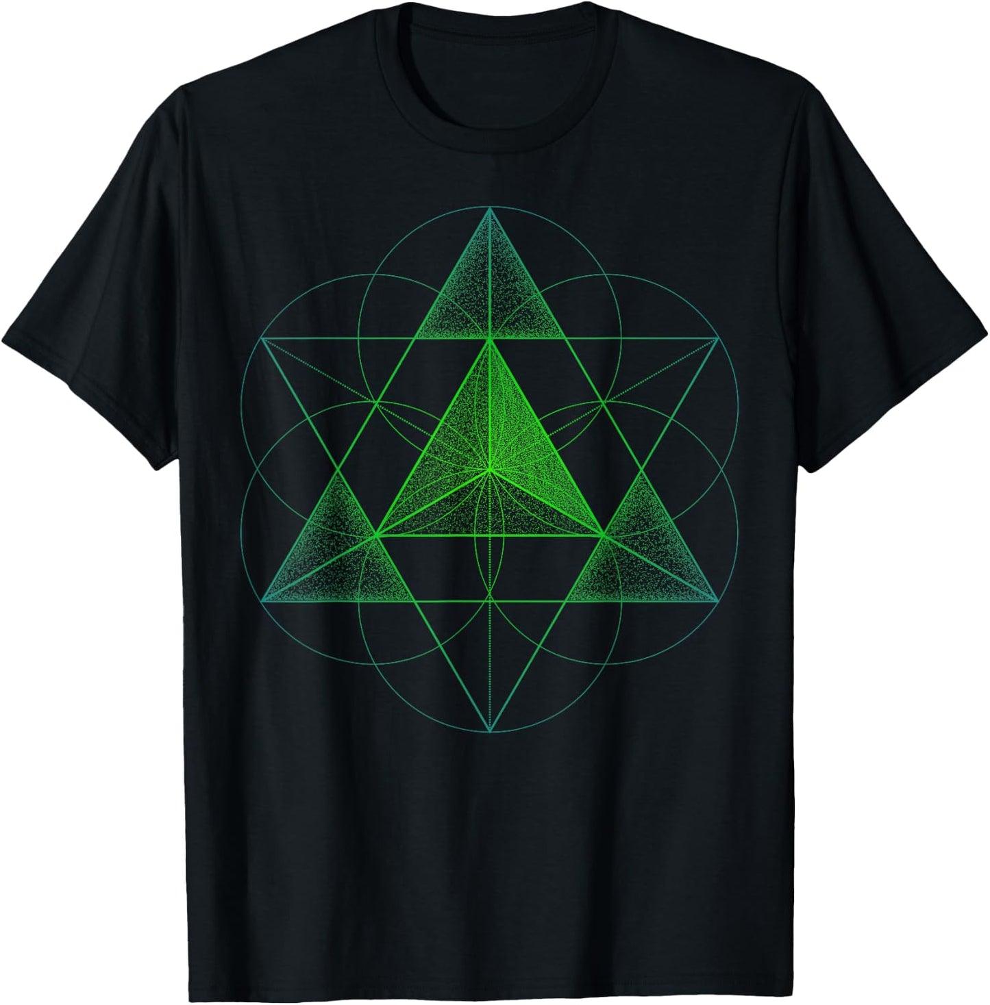 Sacred Geometry Star Tetrahedron Merkaba T-Shirt - T-Shirt | Black