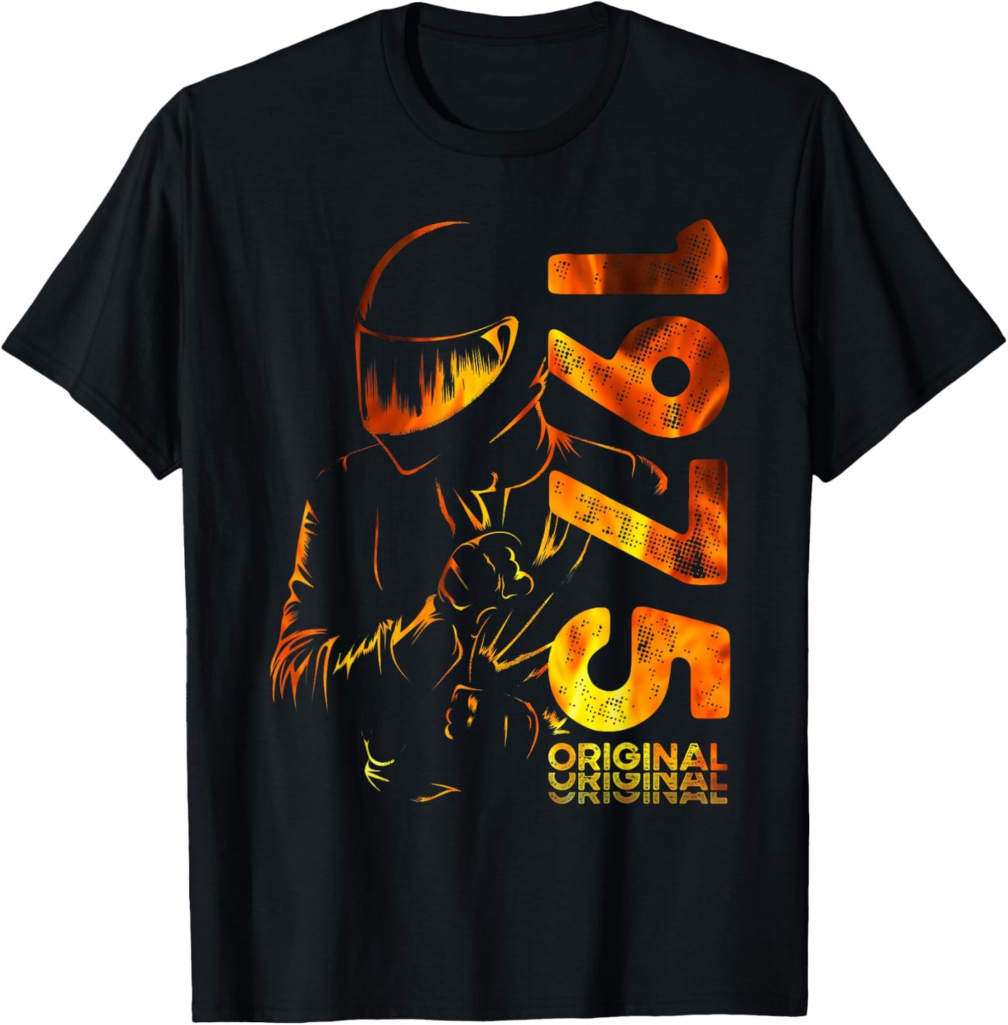 50th Birthday Man Motorcycle Biker Biker 1975 , Black, S T-Shirt - T-Shirt | Black