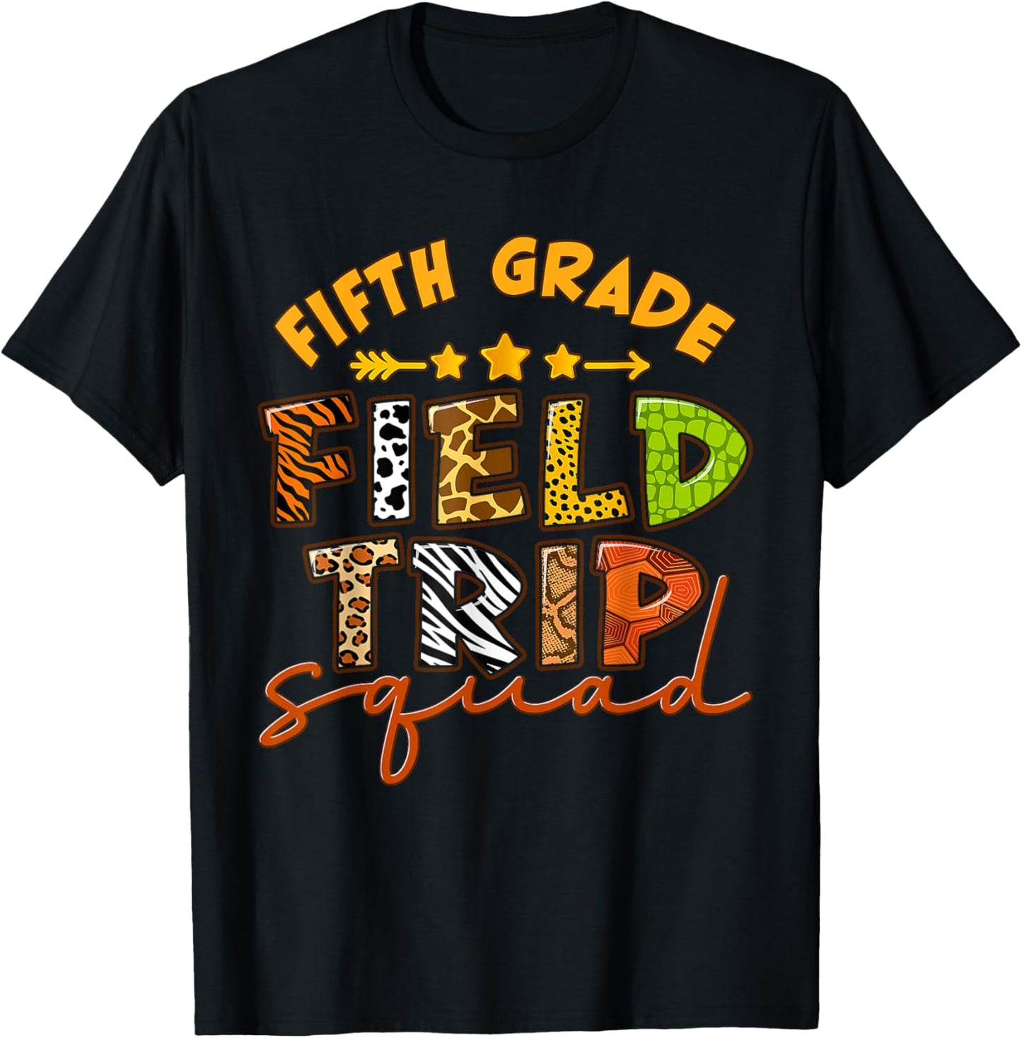 Fifth Grade Field Trip Squad Fun Day School Trip Teacher Kid T-Shirt - T-Shirt | Black
