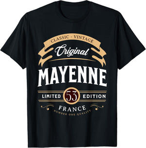 Vintage Mayenne Department France , Black, S T-Shirt - T-Shirt | Black