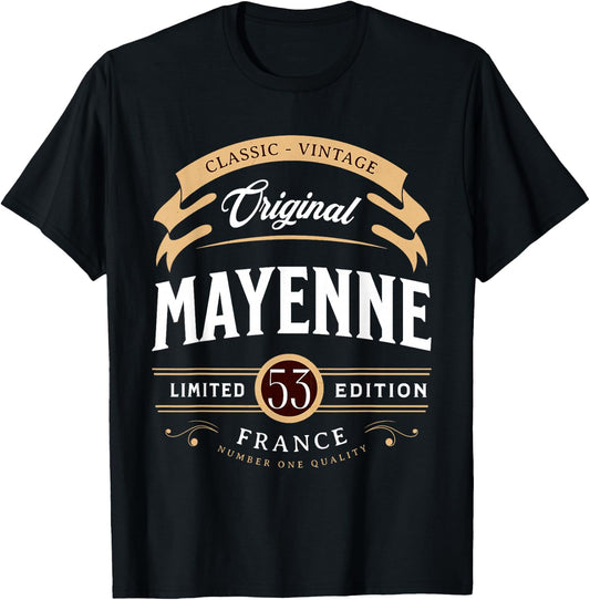 Vintage Mayenne Department France , Black, S T-Shirt - T-Shirt | Black