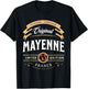 Vintage Mayenne Department France , Black, S T-Shirt - T-Shirt | Black
