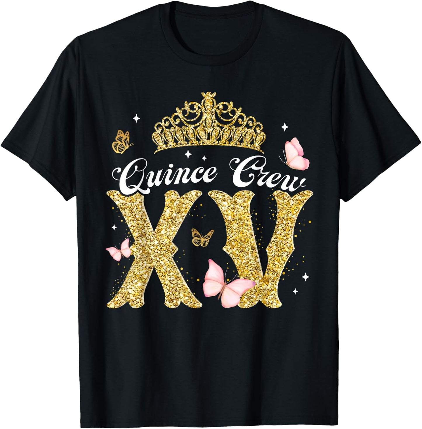 15 Year Old Birthday Decorations Mis Quince Crew Squadv T-Shirt - T-Shirt | Black