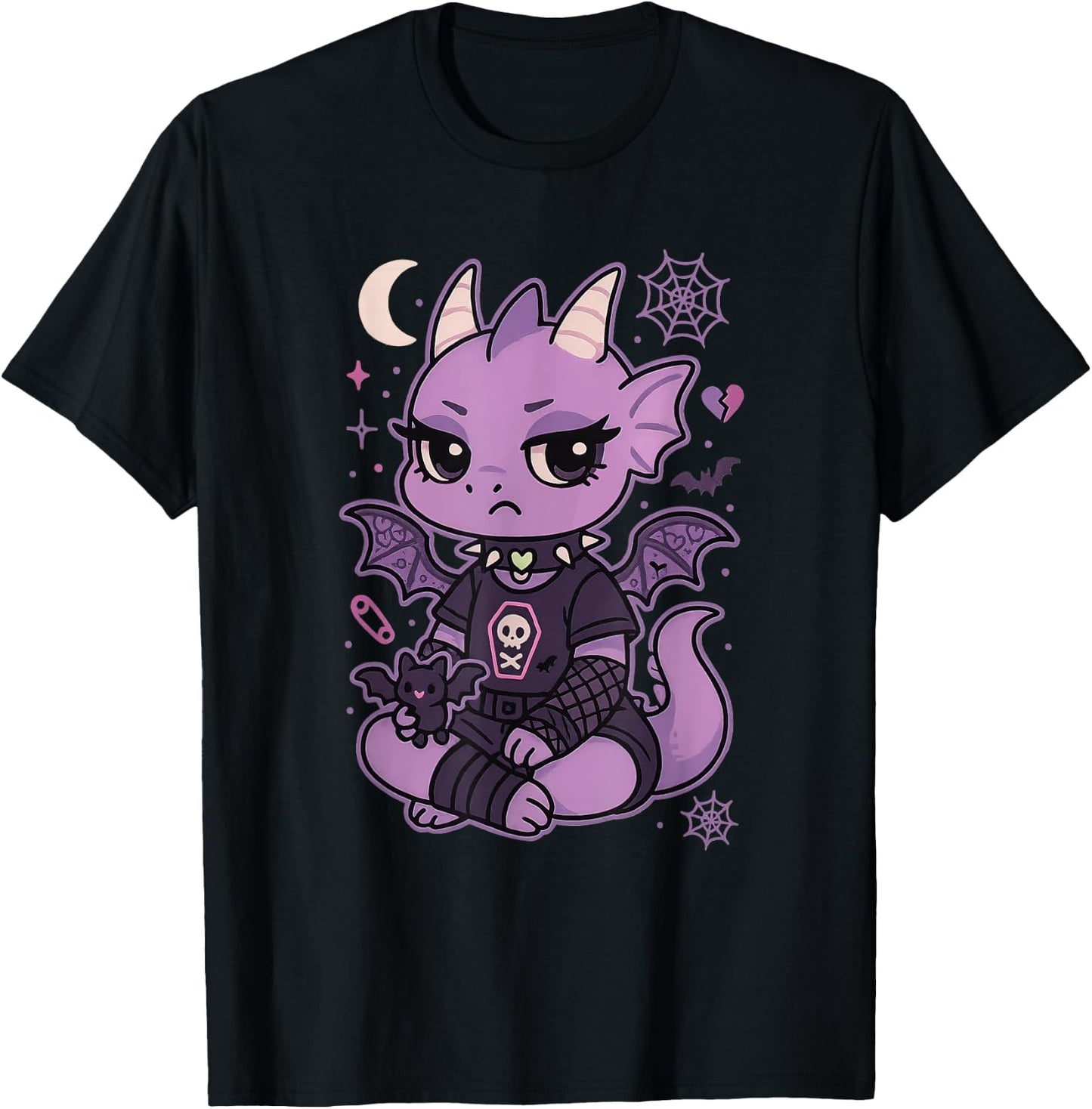 Pastel Goth Dragon Women Nu Goth Emo Gothic T-Shirt - T-Shirt | Black
