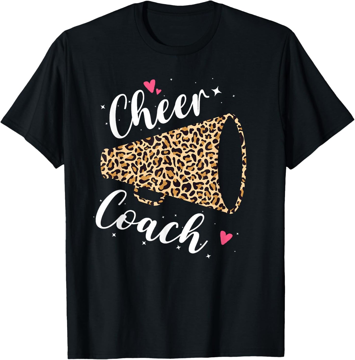 Leopard Cheer Coach Cheerleading Cheerleader Appreciation T-Shirt - T-Shirt | Black