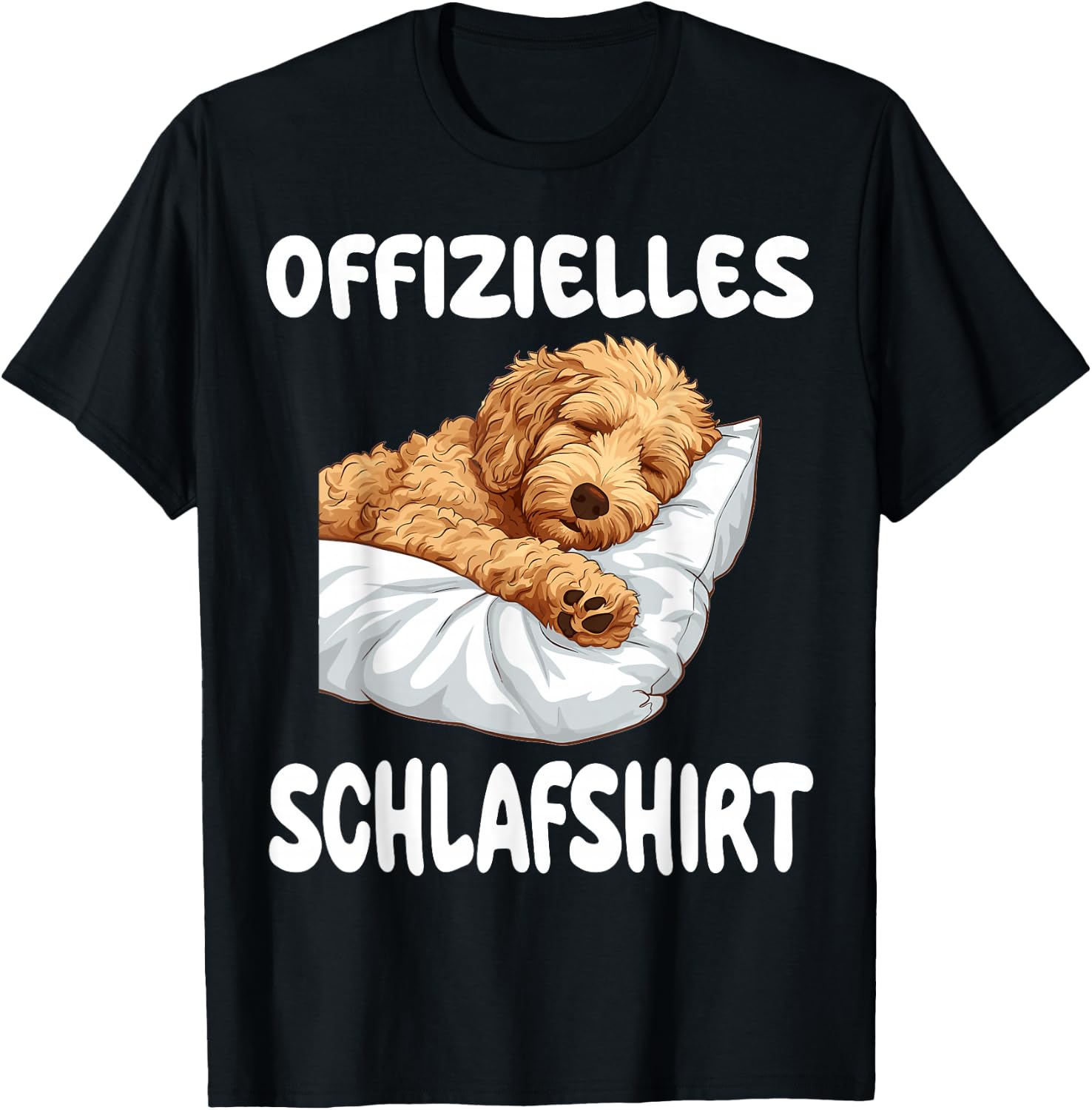 Funny Goldendoodle Dog Official Sleep Shirt Nightdress , black, S T-Shirt - T-Shirt | Black