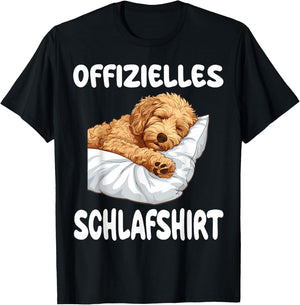 Funny Goldendoodle Dog Official Sleep Shirt Nightdress , black, S T-Shirt - T-Shirt | Black