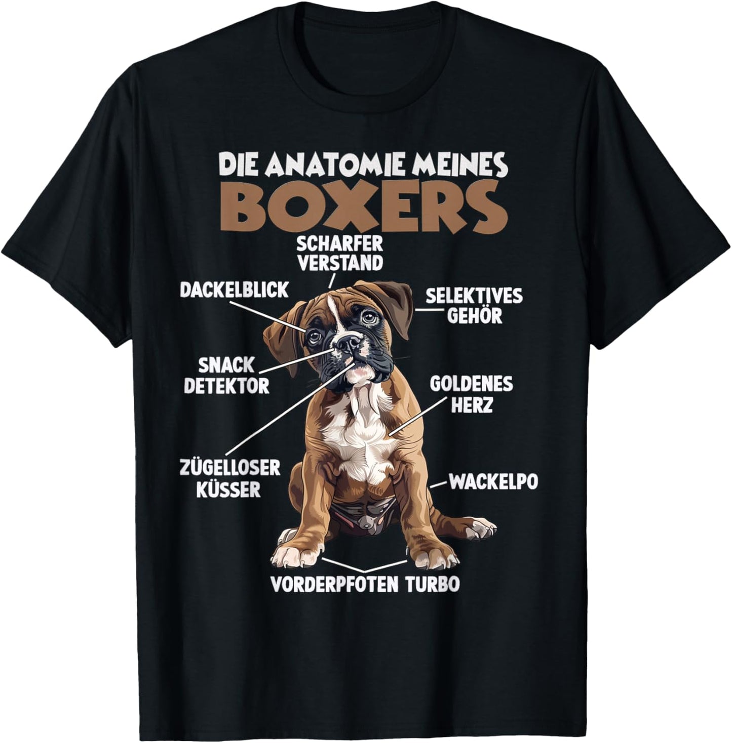 German Boxer T Gassi Motif Dog Holder Boxer Dog Walking , black T-Shirt - T-Shirt | Black