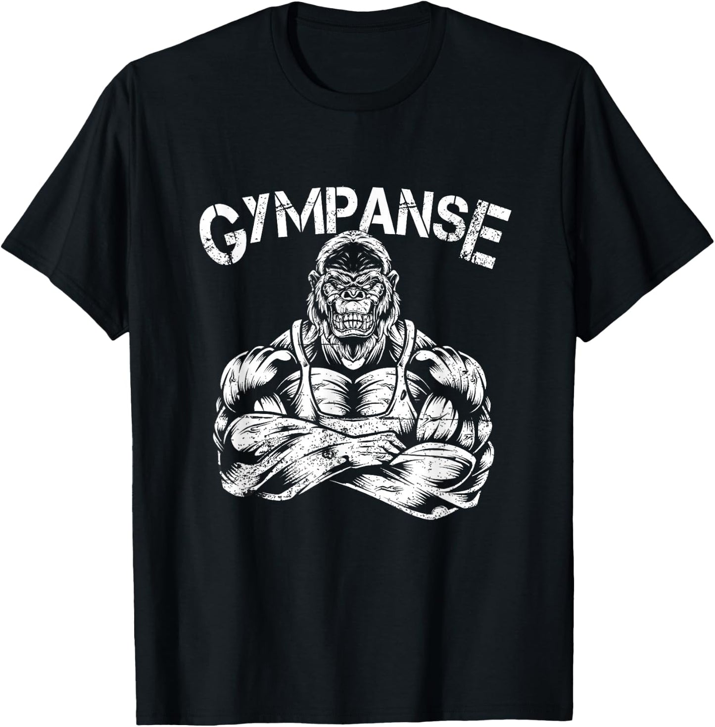 Gympanse Gym Monkey Chimpanzee Fitness Coach Gym Trainer , black T-Shirt - T-Shirt | Black